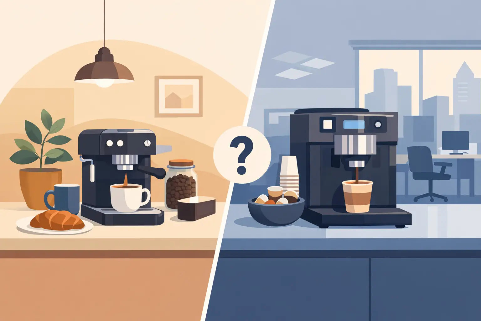 Home Coffee Machine vs Office: What Fits?